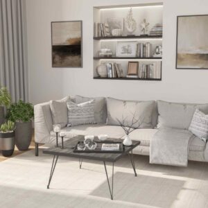 Modern Square Coffee Table for Living Room with Certified Eco-Friendly Materials, Made in USA