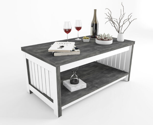 Eco-Friendly Laminate Coffee Table For Living Room with Storage, Made in the USA - Image 2