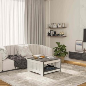 Eco-Friendly Laminate Coffee Table for Living Room With Storage, Made in the USA
